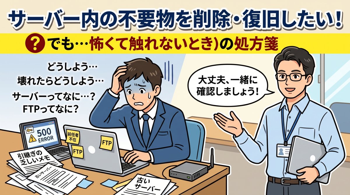 サーバー内の不要なものを削除したい・動かしたい！でも怖くて触れないときの処方箋