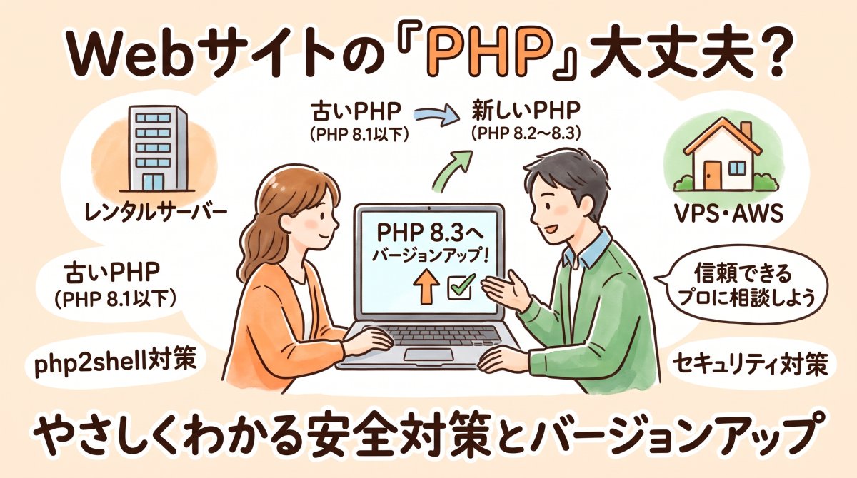 【緊急チェック】Webサイトの「PHP」は大丈夫？セキュリティ対策として今すぐ確認したいこと